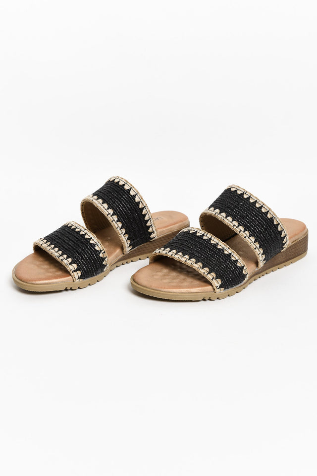 Gister Black Contrast Woven Slide image 3