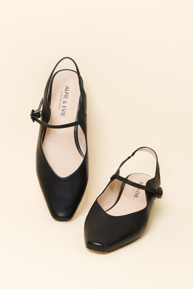 Gleam Black Leather Slingback Shoe image 2
