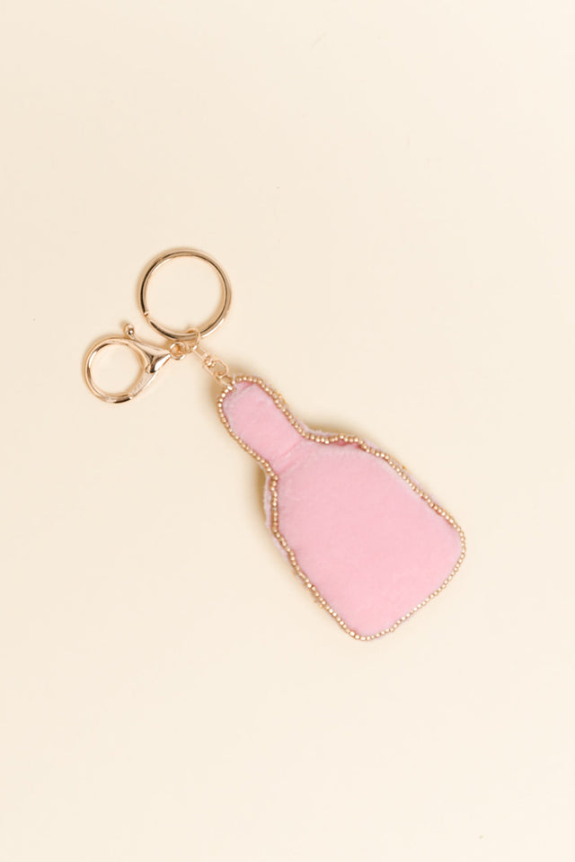 Gold Champagne Beaded Keychain