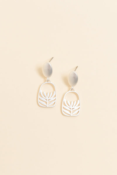 Grace Silver Flower Drop Earrings
