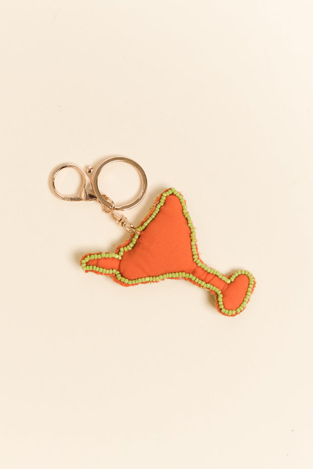 Green Martini Beaded Keychain
