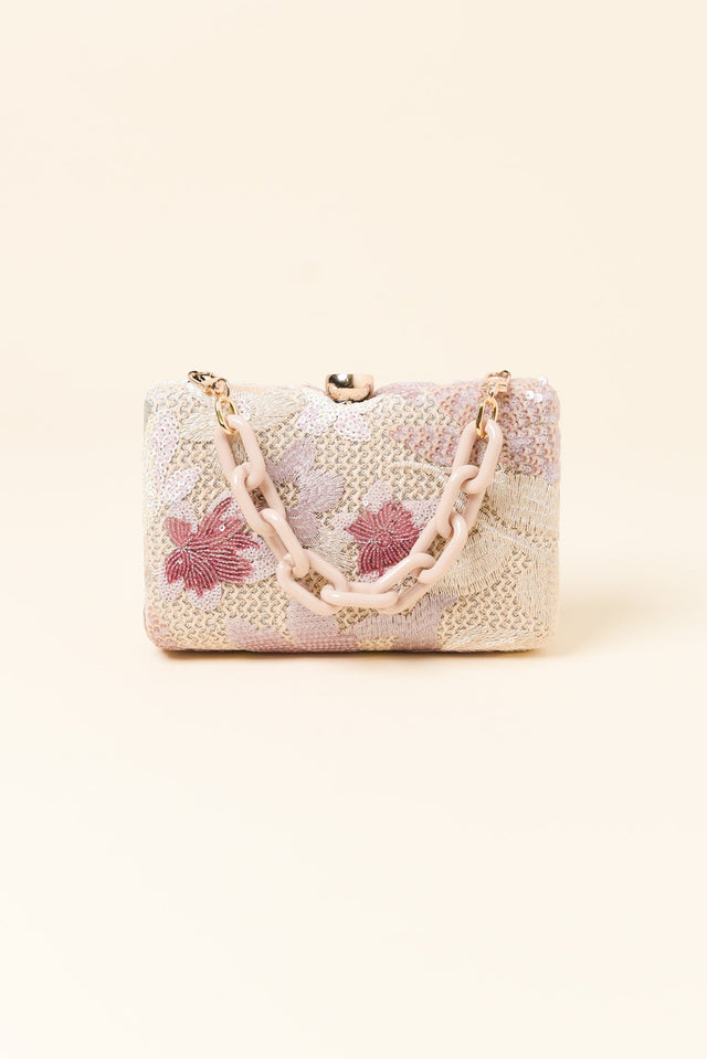 Greta Blush Floral Embroidered Clutch image 2