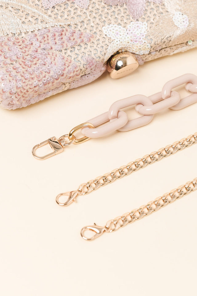 Greta Blush Floral Embroidered Clutch image 5