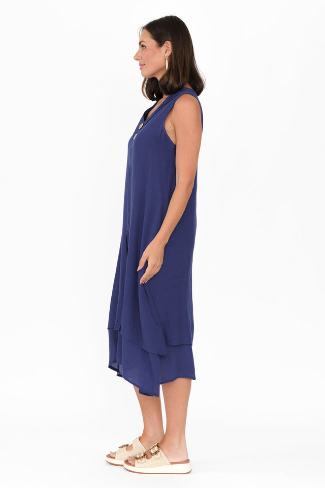 Gutha Cobalt Cotton Blend Layer Dress image 5