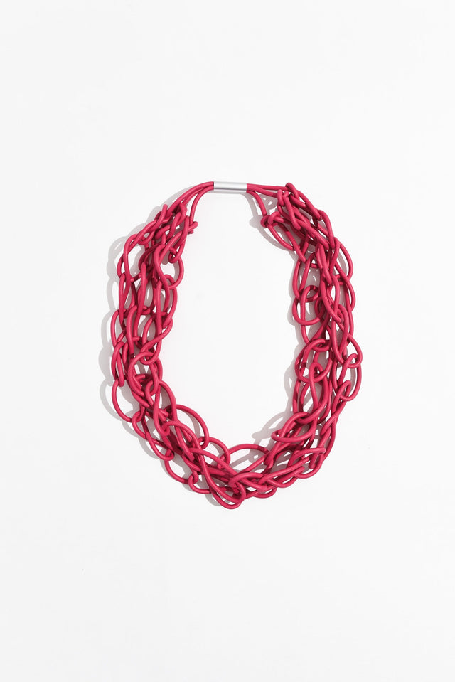 Haisley Pink Rubber Link Necklace