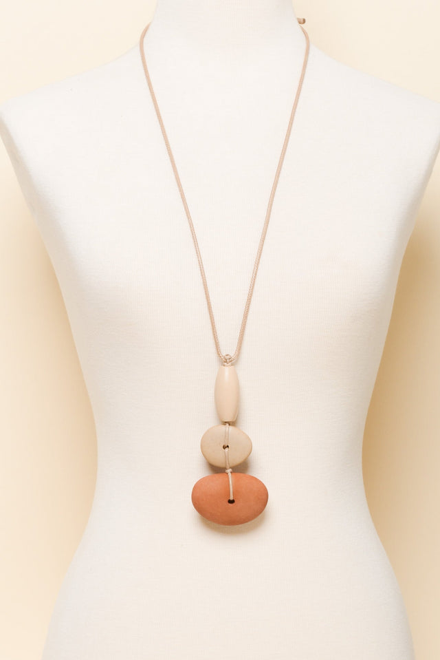 Hali Orange Stone Pendant Necklace