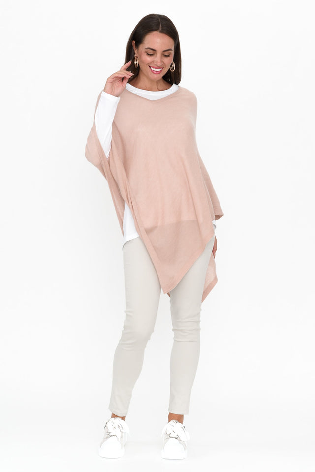 Haly Pink Wool Blend Poncho image 2