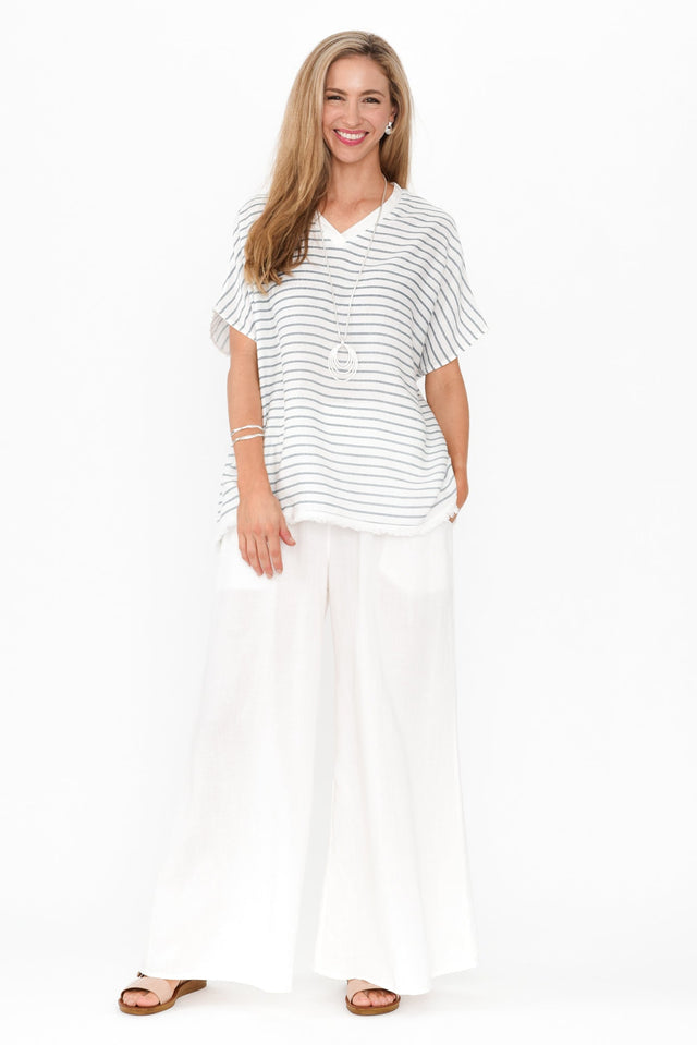 Emeline White Wide Leg Pants