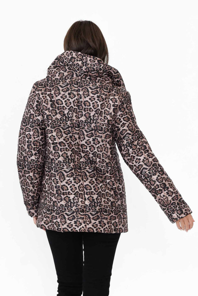 Hansel Brown Leopard Reversible Puffer Jacket image 6