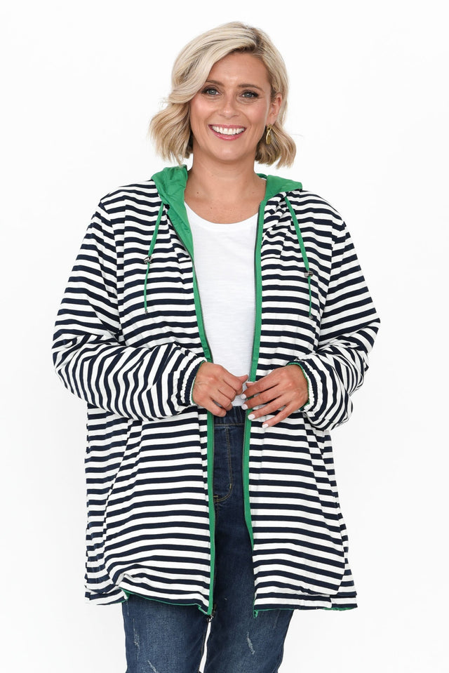 Hatham Emerald Stripe Reversible Jacket