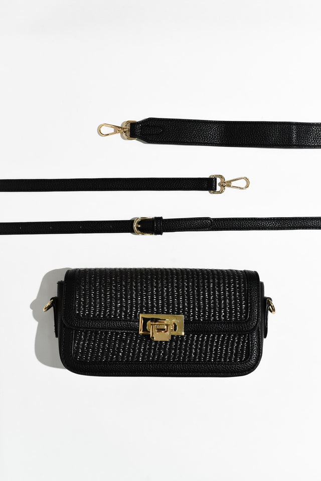 Hattie Black Weave Crossbody Bag image 2