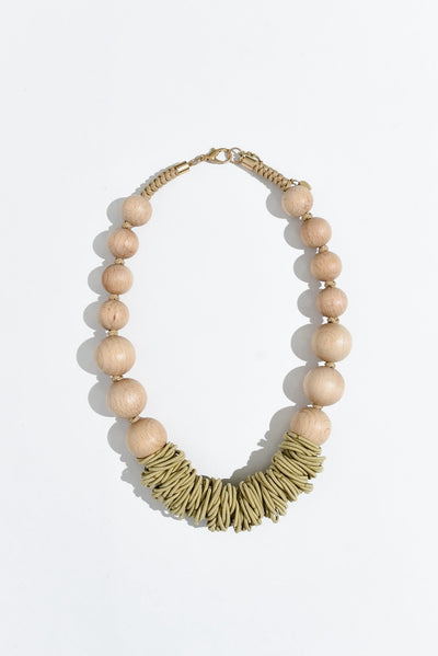 Hayden Natural Wooden Beaded Necklace