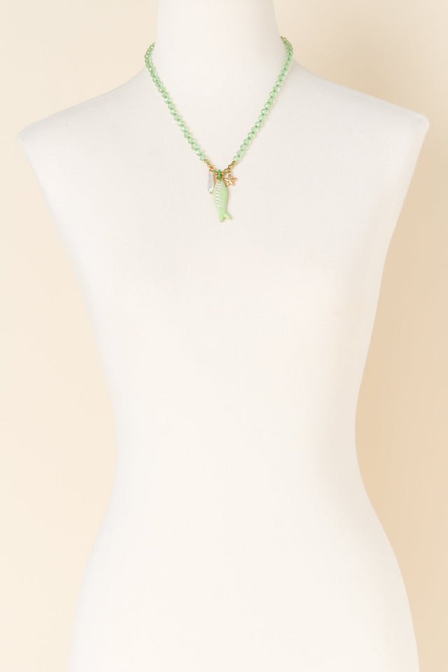 Hayes Green Sea Beaded Necklace image 2