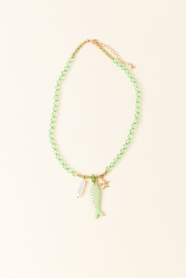Hayes Green Sea Beaded Necklace image 1