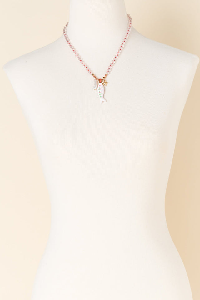 Hayes Pink Sea Beaded Necklace image 2