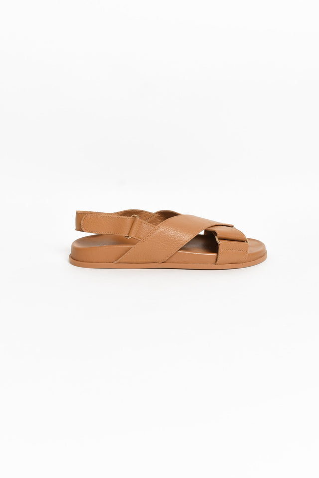 Haylow Tan Leather Crossover Sandal