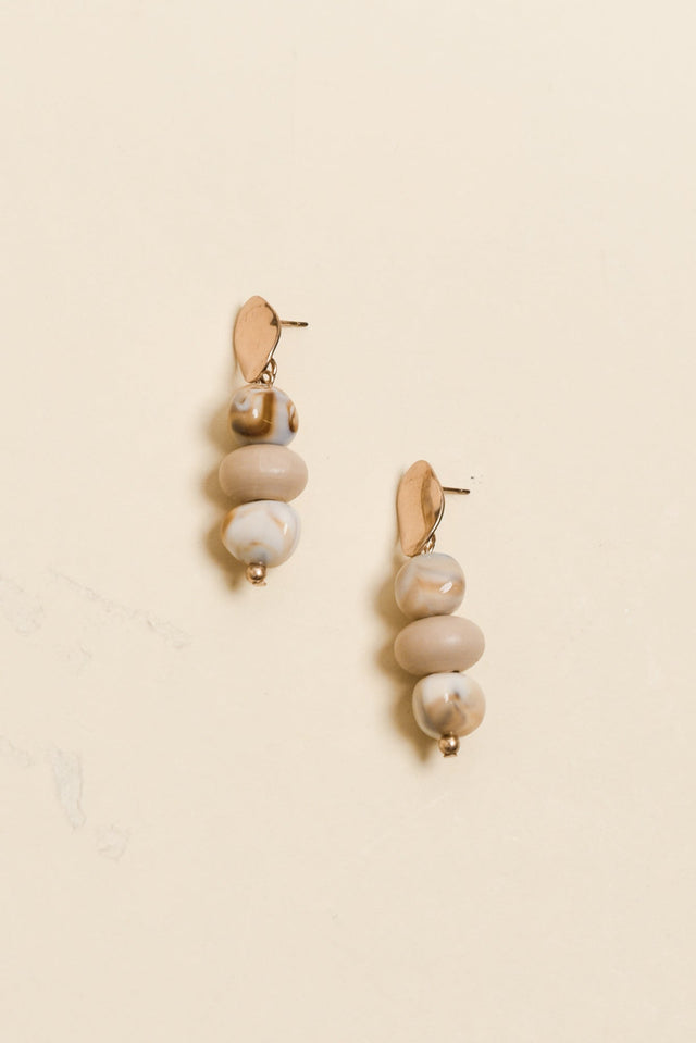 Hazel Taupe Stone Drop Earrings image 1