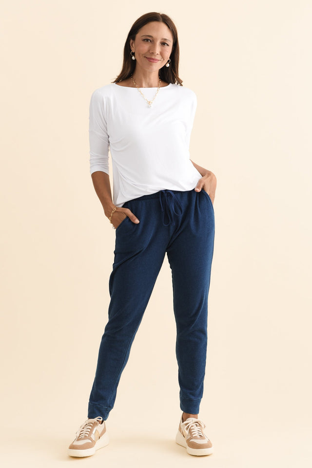 Heidi Indigo Cuffed Jogger Pants,Brunette model,alt text|model:Cara image 7
