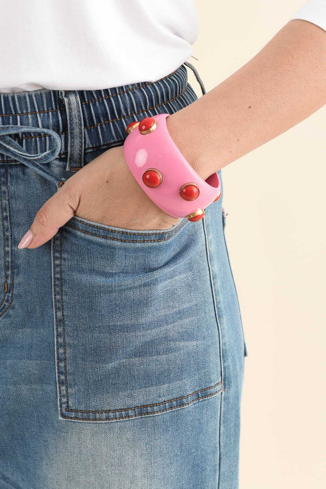 Henry Pink Studded Bangle image 2