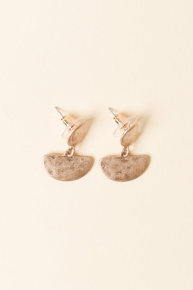 Hillary Gold Oval Drop Earrings image 1