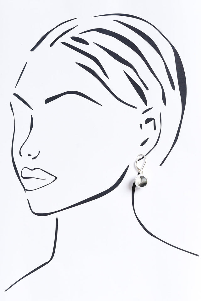 Honoria Silver Ball Earrings image 2