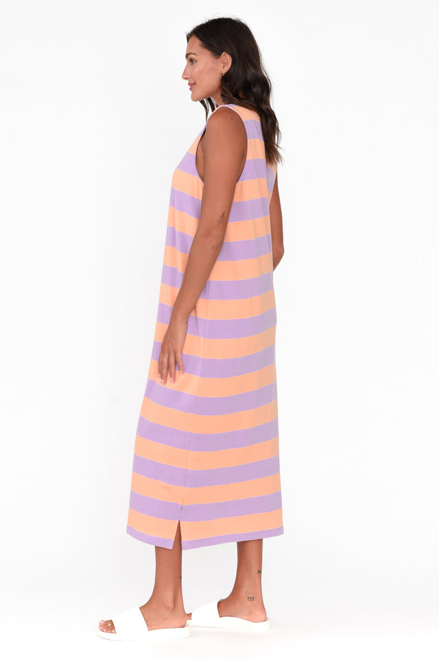 Horizon Orange Stripe Cotton Dress
