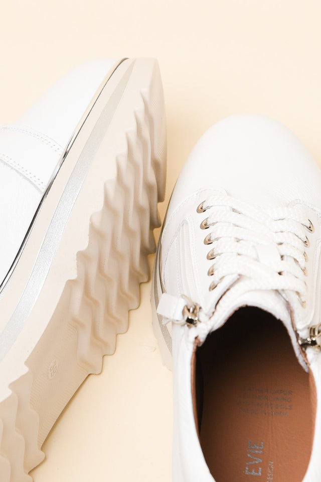 Hosting White Leather Platform Sneaker image 3
