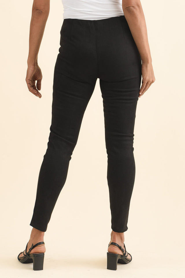 Husky Black Faux Suede Pants,Brunette model,alt text|model:Cara image 5