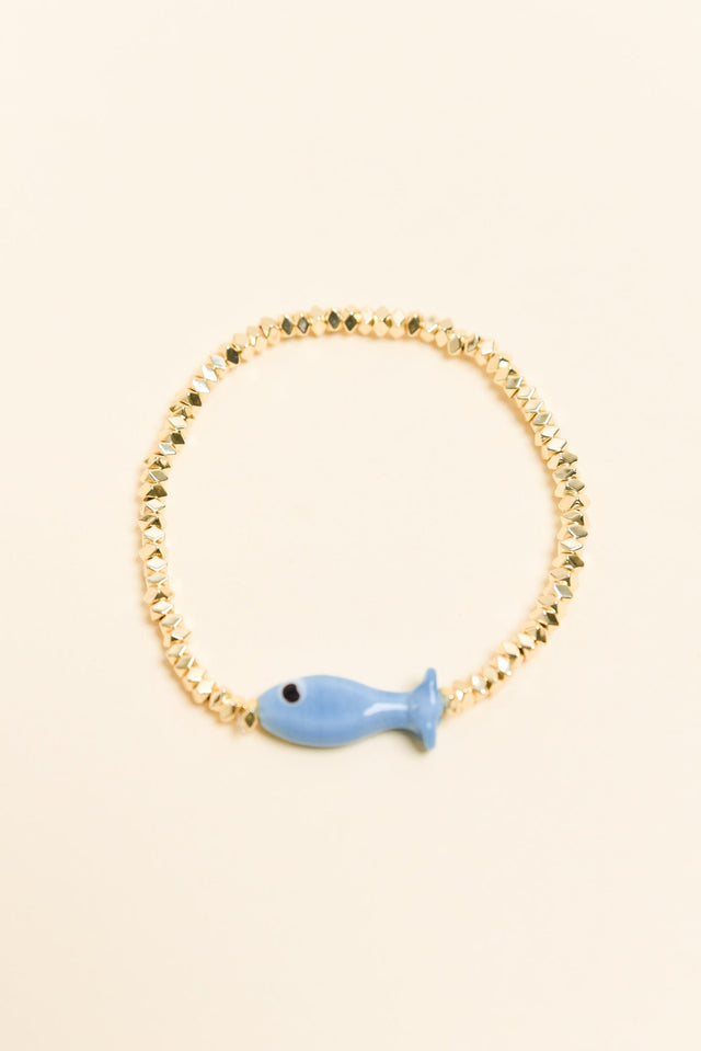 Ida Blue Fish Beaded Bracelet image 1
