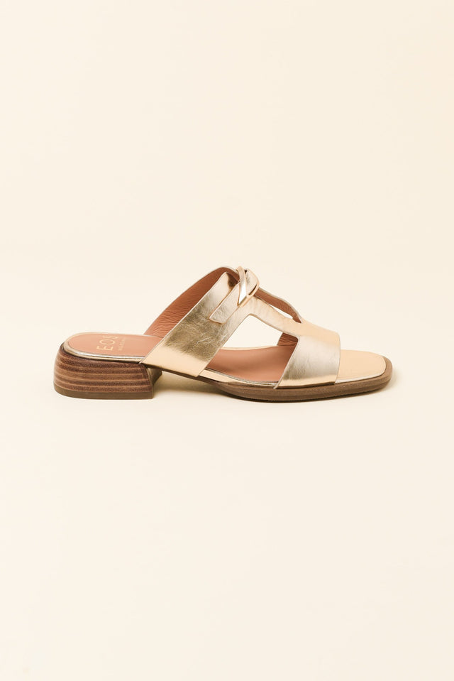 Ikami Gold Leather Buckle Heel image 1