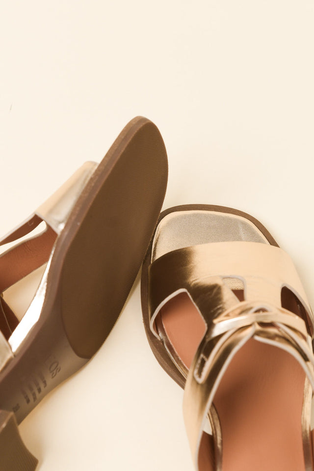 Ikami Gold Leather Buckle Heel image 3