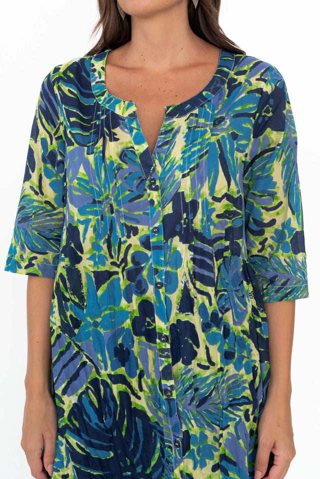 Indra Blue Meadow Cotton Tunic Top image 7