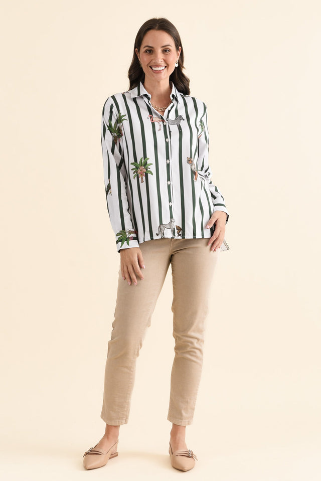 Isa White Safari Cotton Shirt,brunette model,Full Outfit,alt text|model:MJ image 6