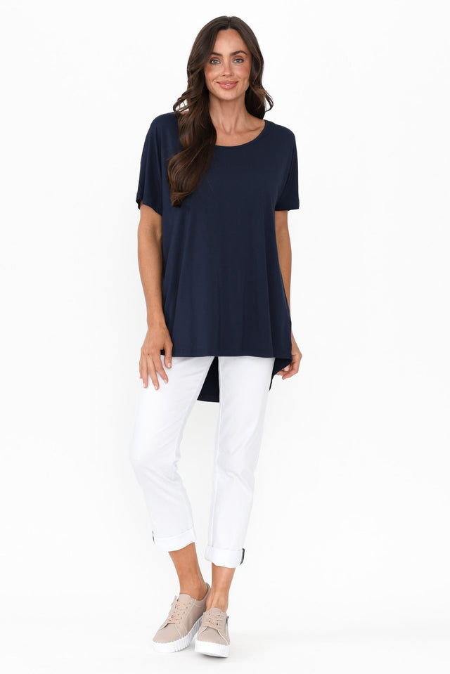 Isabella White Cotton Blend Pants