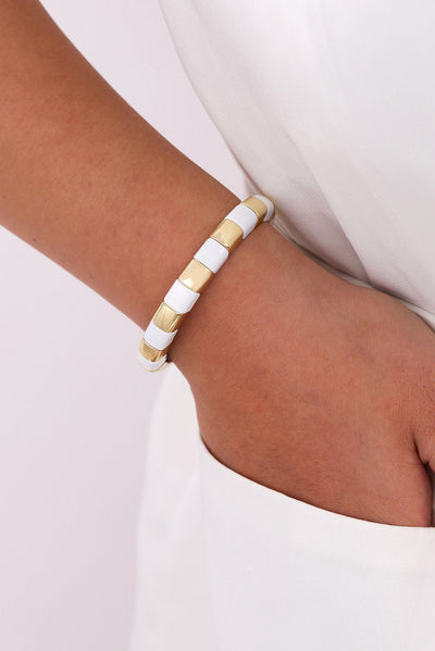 Isabelli White Beaded Bracelet