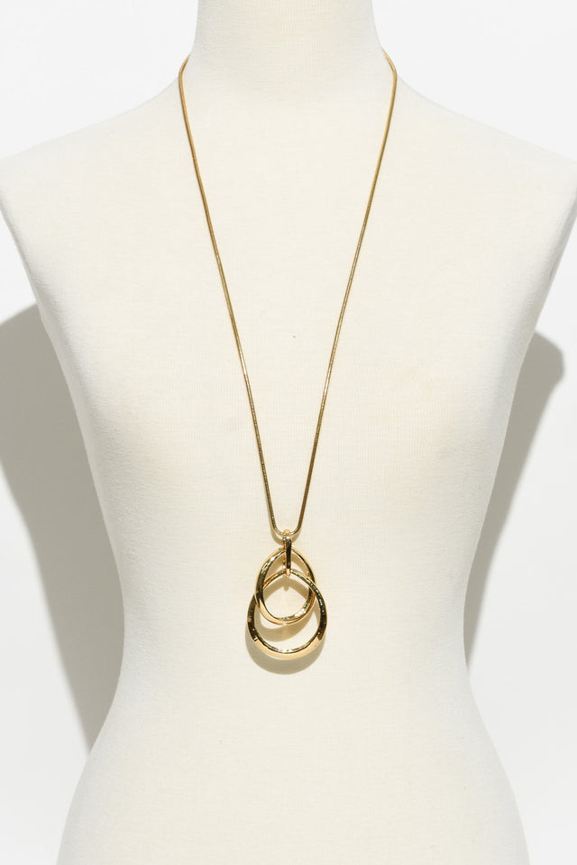 Ishana Gold Teardrop Pendant Necklace