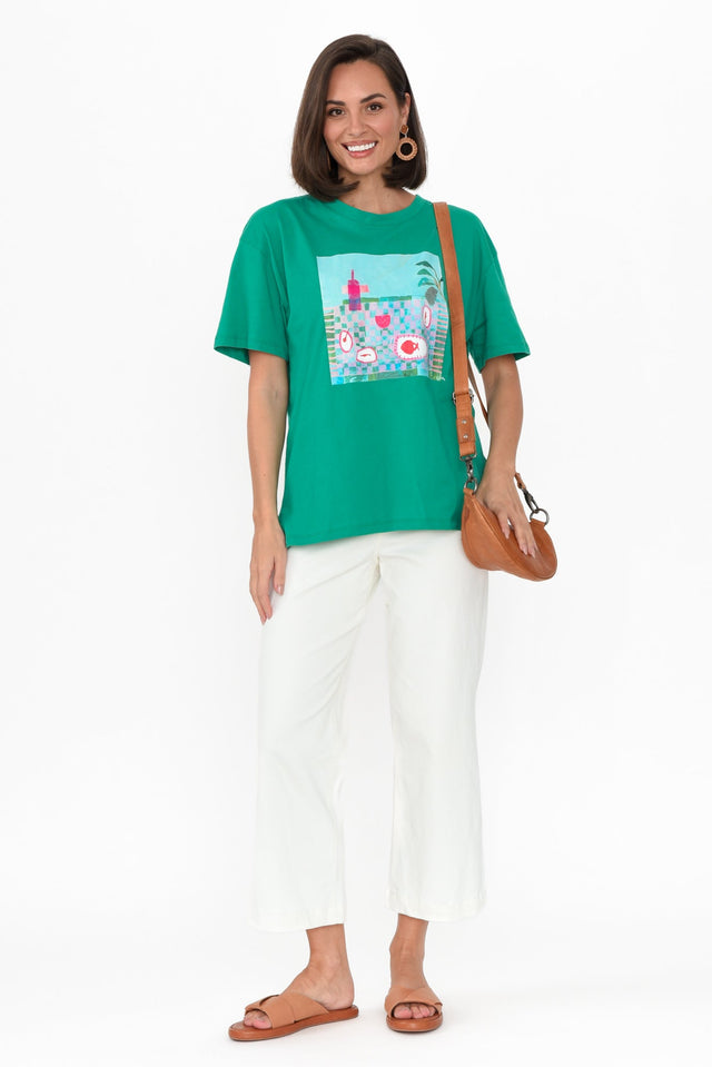 Island In The Sun Green Cotton Tee