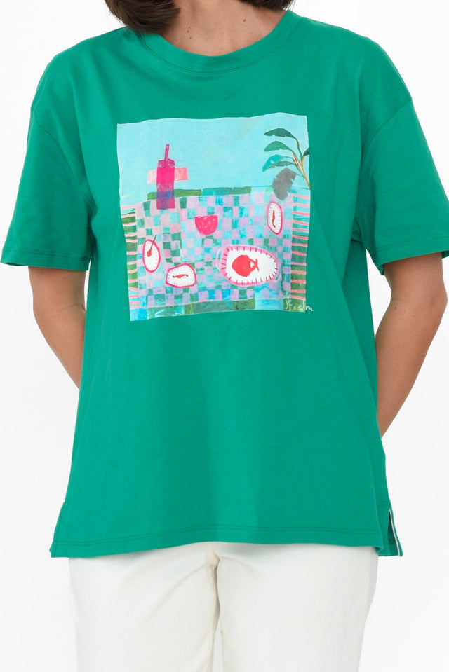 Island In The Sun Green Cotton Tee