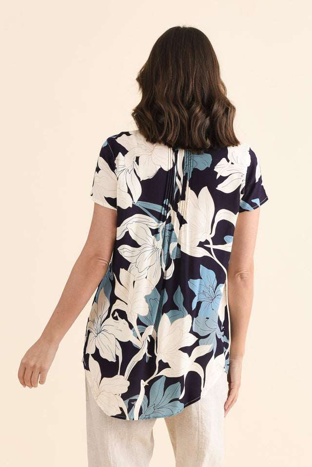 Isobel Blue Floral Button Top image 4