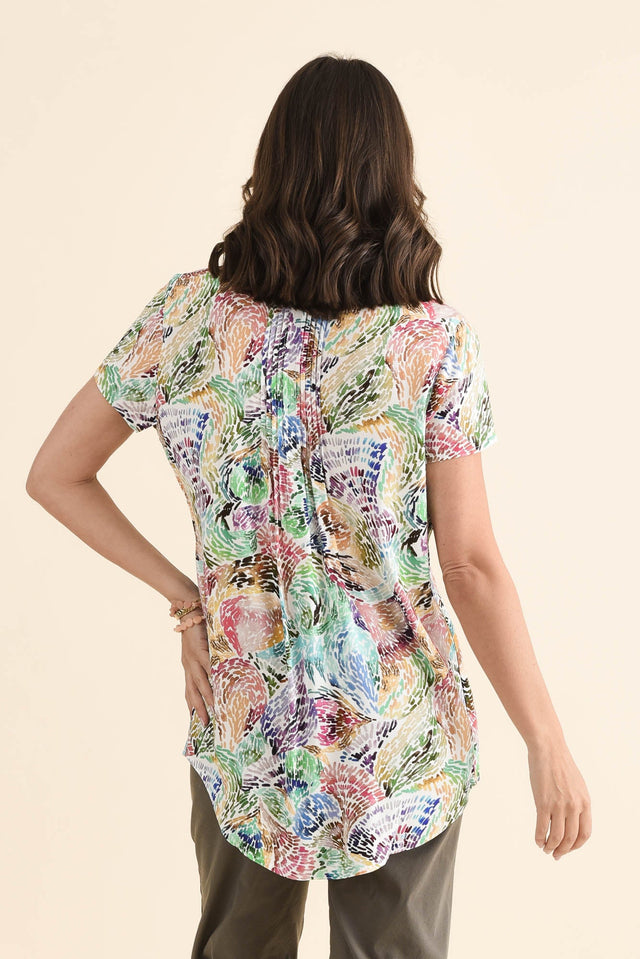Isobel Pink Abstract Button Top image 4