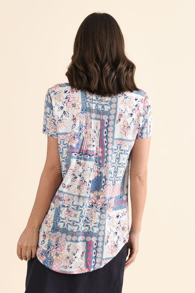 Isobel Pink Mosaic Button Top image 4