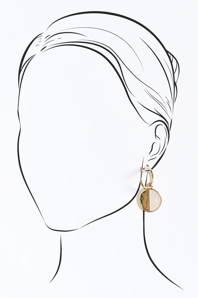 Isola Cream Half Pendant Earrings image 2