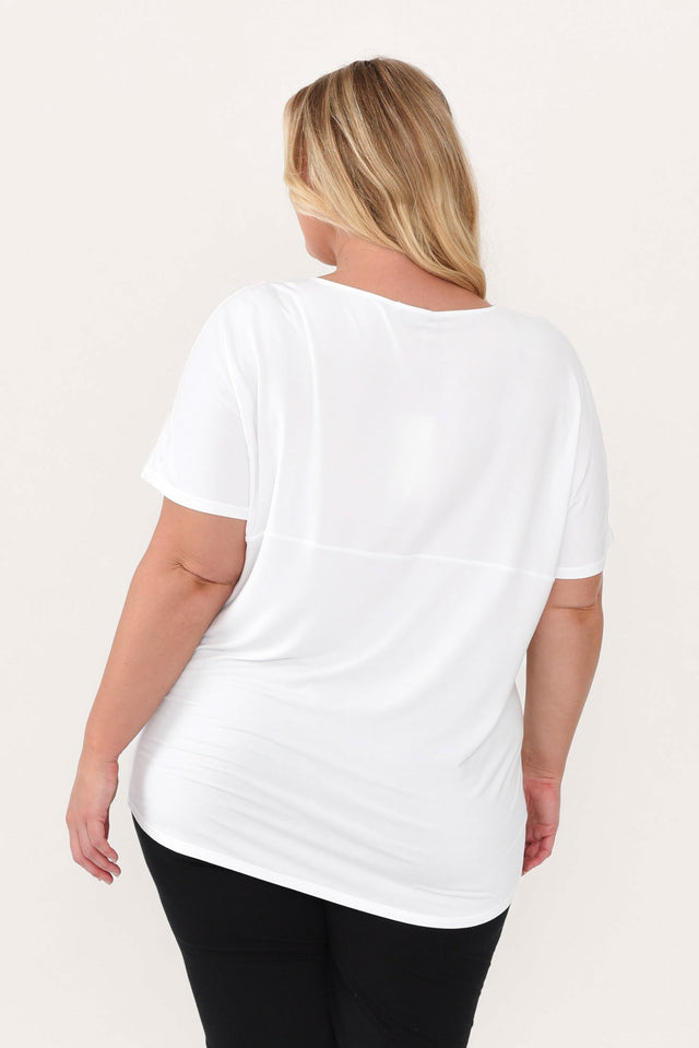 Ivy White Micro Modal Swing Tee,Blonde model,alt text|model:Caitlin image 11