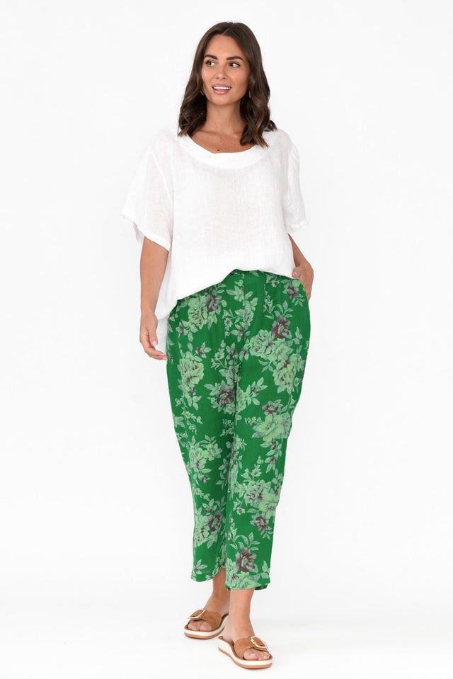 Jacqui Green Blossom Linen Pants image 2