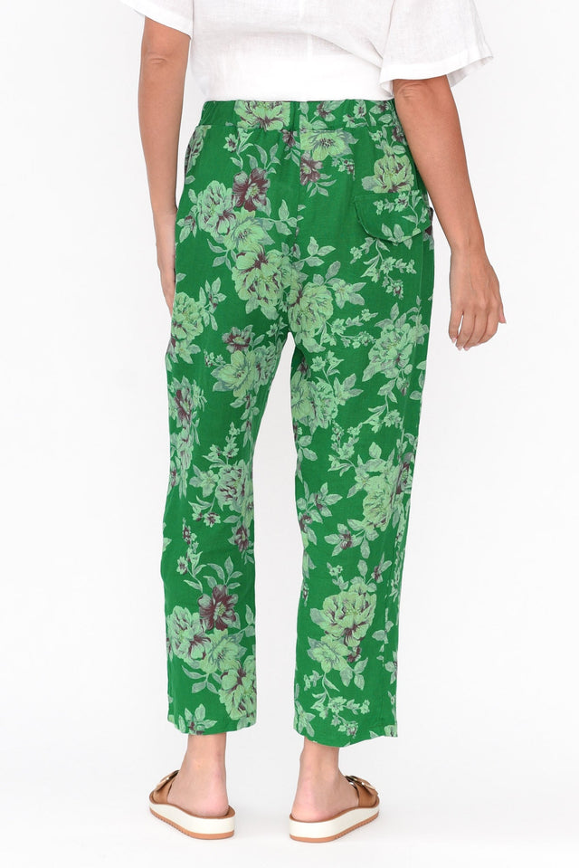 Jacqui Green Blossom Linen Pants image 4