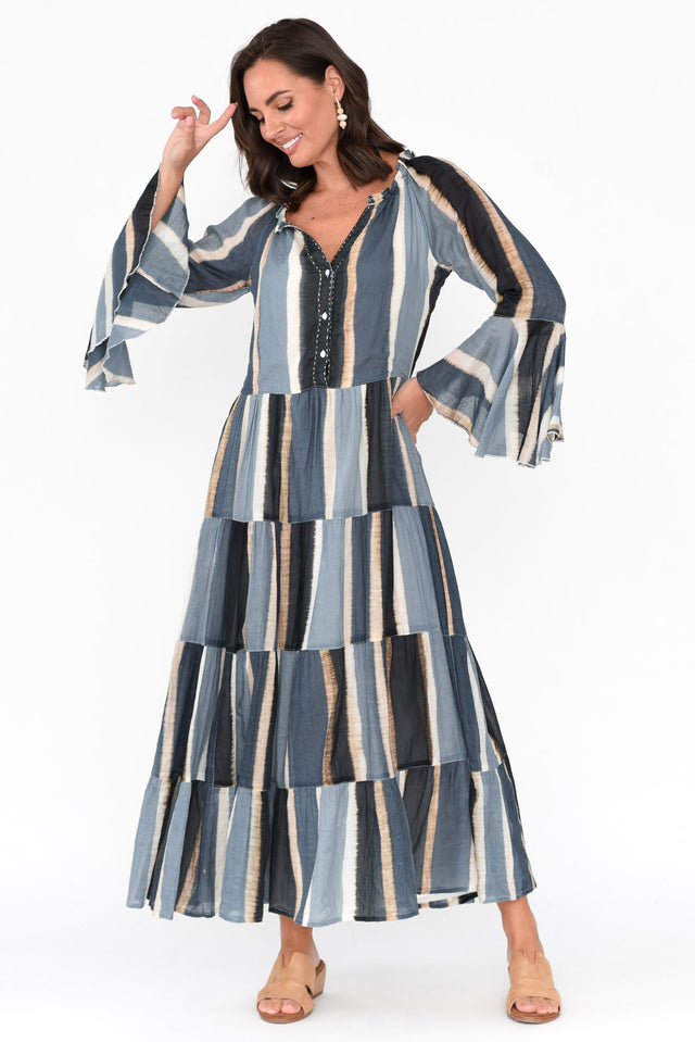 Jada Blue Stripe Cotton Maxi Dress