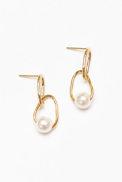 Jamilah Gold Pearl Drop Earrings