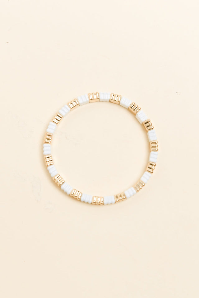 Java White Beaded Bracelet