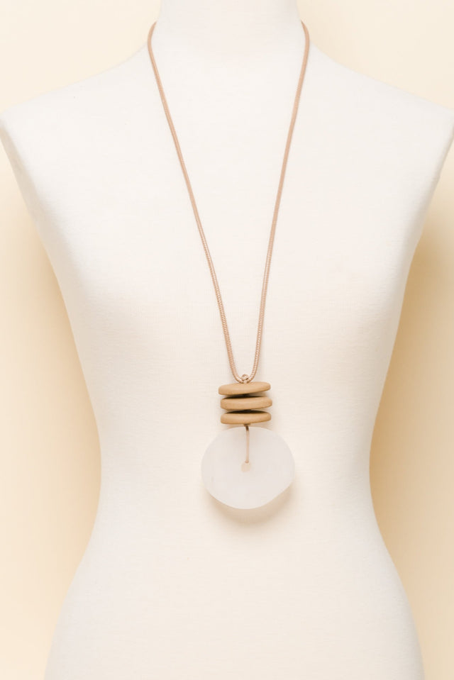 Jean White Resin Pendant Necklace image 2