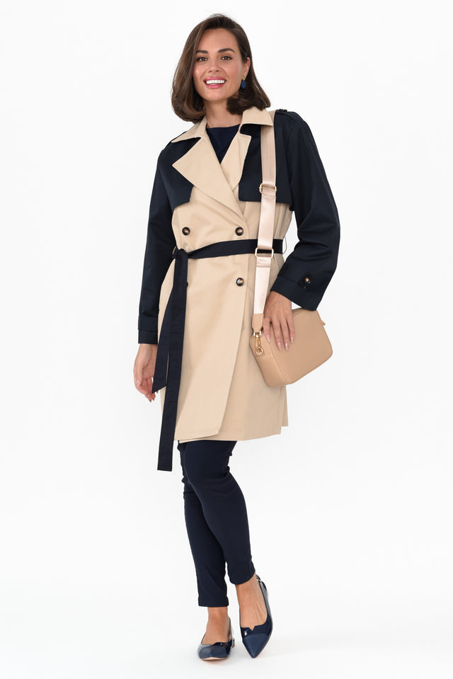 Jeana Beige Two Tone Trench Coat banner image